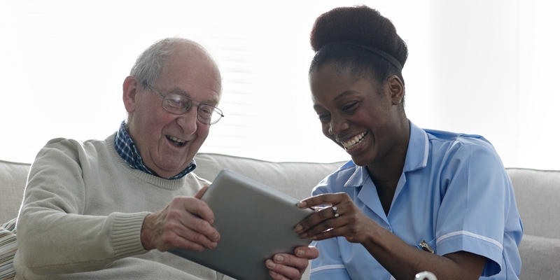 BME nurse with older man