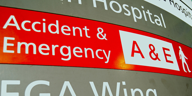 A&E department sign