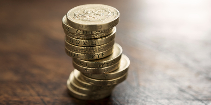 Stack of pound coins