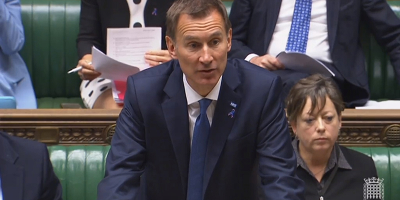 Jeremy Hunt speaking in Parliament