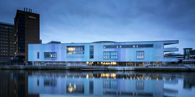 Belfast Waterfront on the river