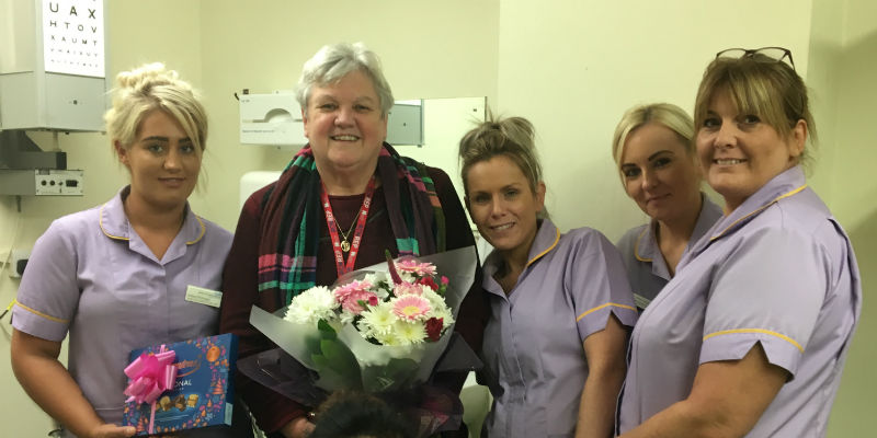 Anne Kennedy with nurses
