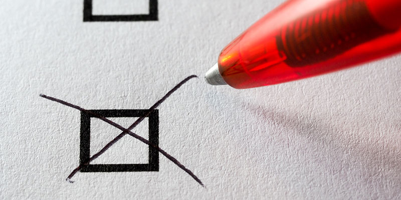 A cross has been drawn in a box to indicate a vote