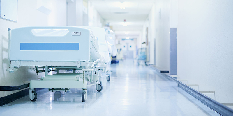 Empty hospital corridor