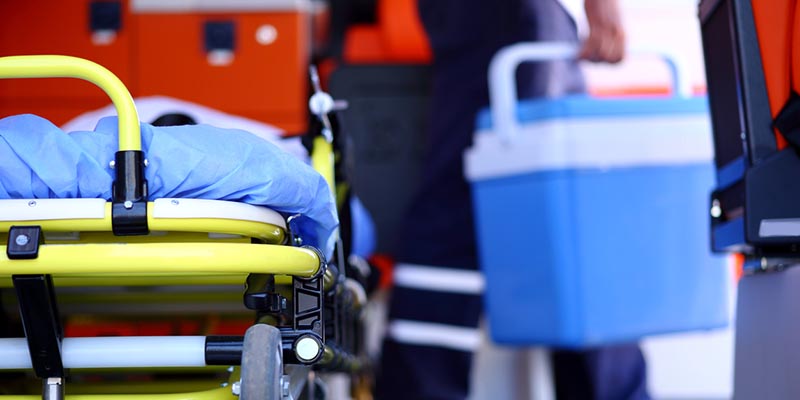 Close up of a trolley in an A&E department