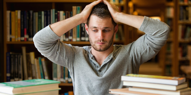 Student looking stressed
