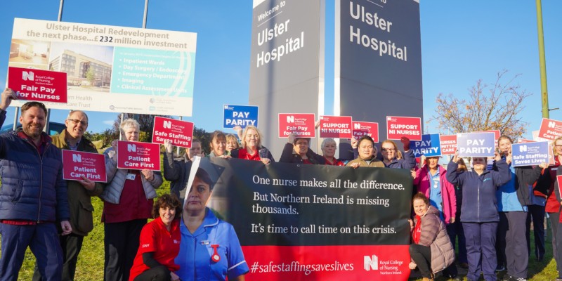 Members on strike at Ulster University