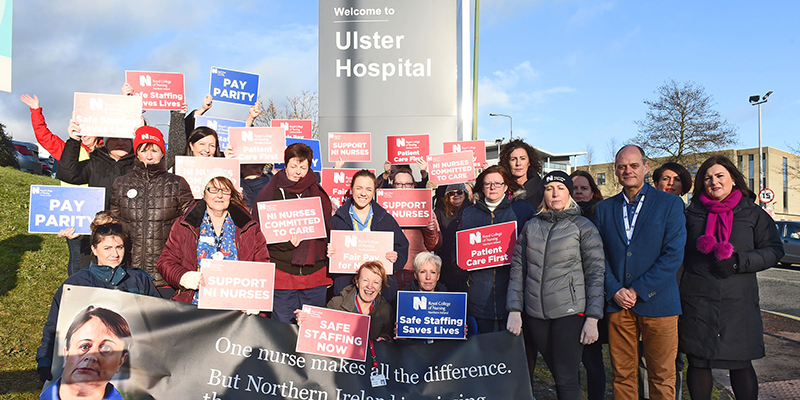 Northern Ireland industrial action at Ulster Hospital