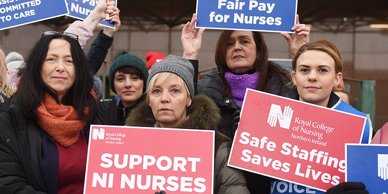 Northern Ireland nursing staff on strike