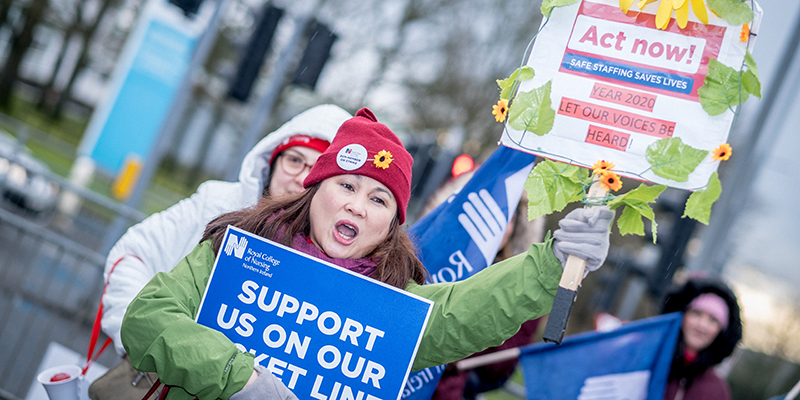 Nurses on strike in Northern Ireland