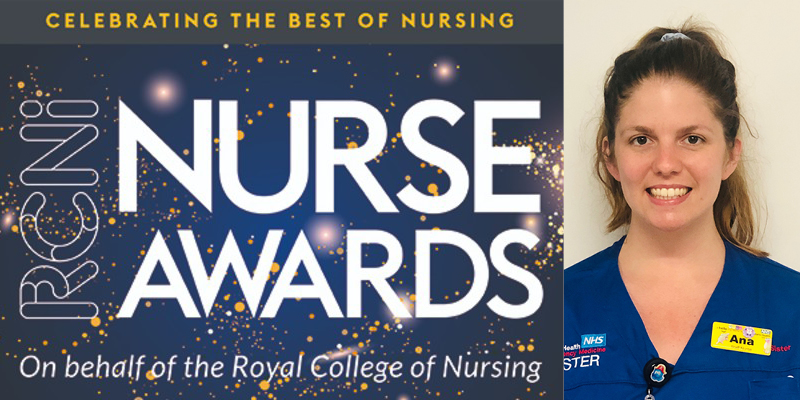 RCNi awards logo and picture of Ana Waddington
