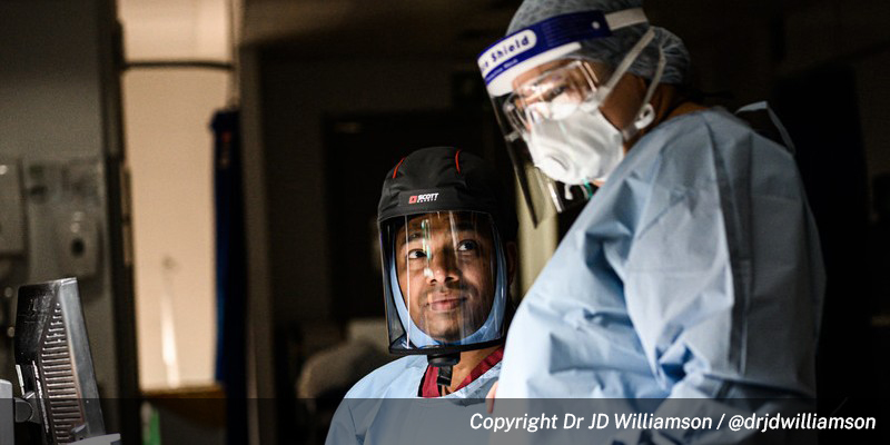 Nursing staff wearing PPE
