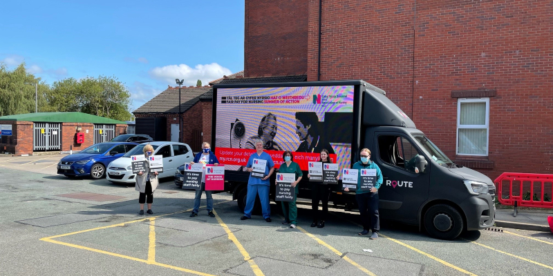 RCN Wales Pay Campaign Wrexham Digivan RCN Wales Pay Campaign Wrexham Digivan