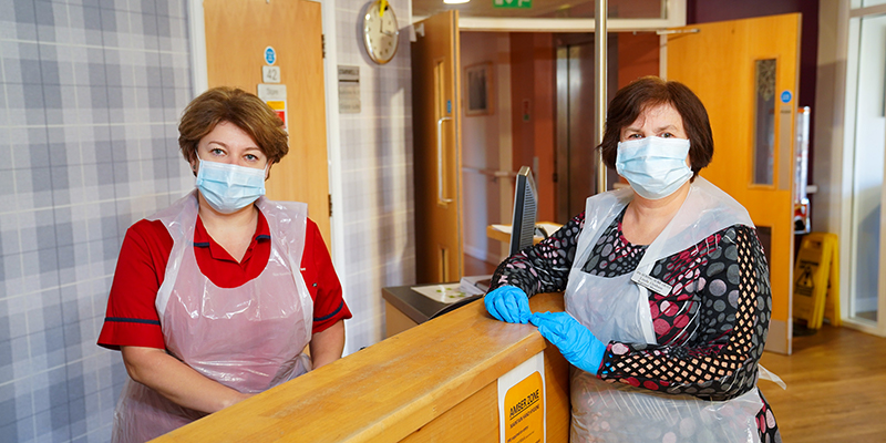 care home staff wearing PPE