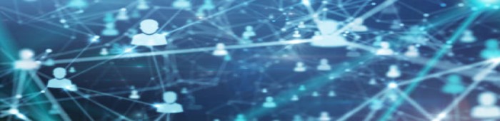 digital picture of people connected by a network of light