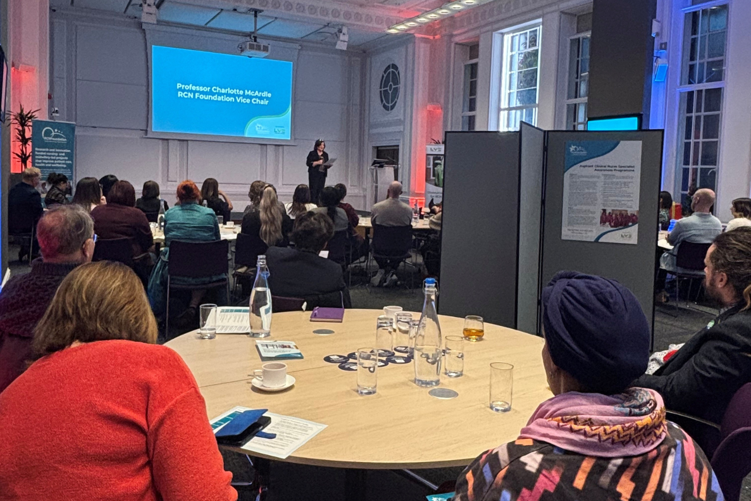 Room of people at a quality improvement event