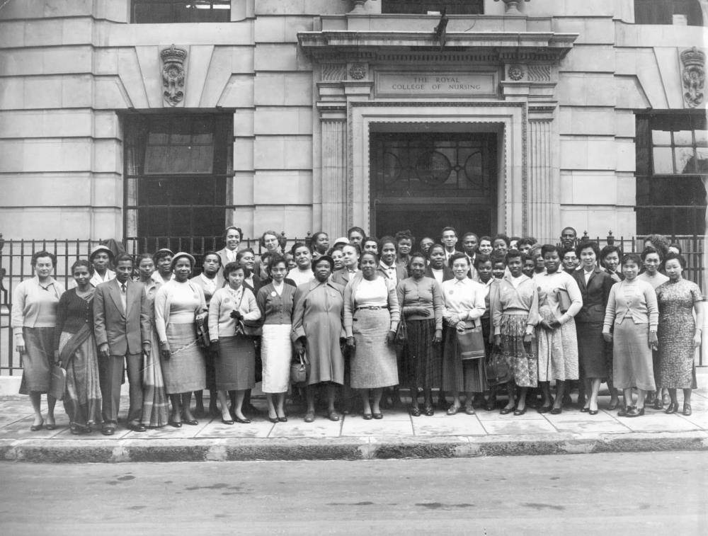 While men make up just 11% of nurses in the UK, this is not the case in every country. In Kenya, 22% of nurses are men and in Saudi Arabia 32%. This photo of international nursing students at the RCN in 1957 shows men and women from around the world