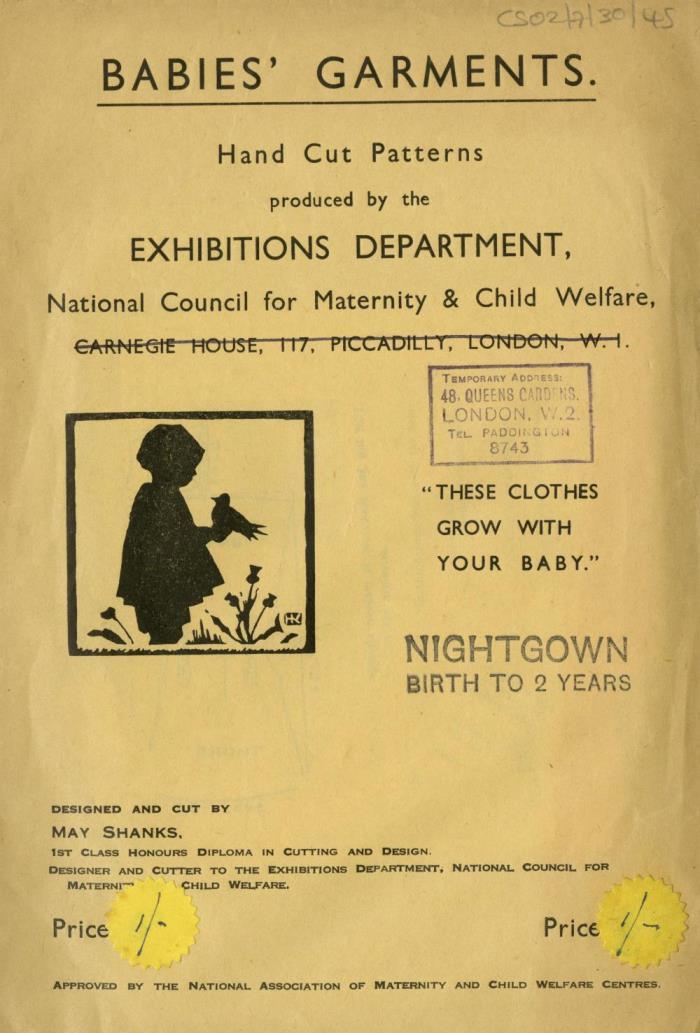 Patterns produced by the National Council for Maternity and Child Welfare