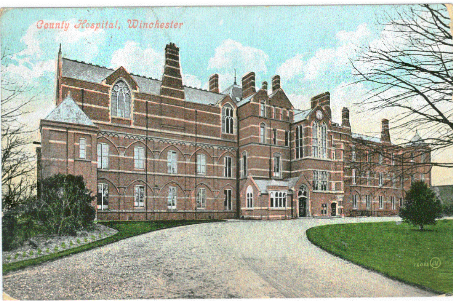 Postcard of the approach to the County Hospital in Winchester, 1907. RCN Archive.