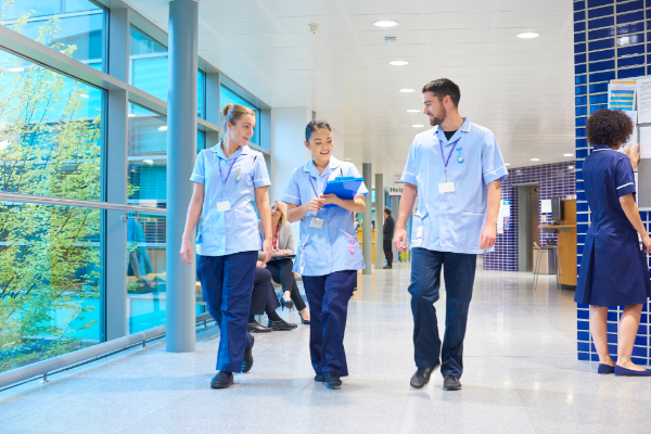 Nurses walking down the corridor