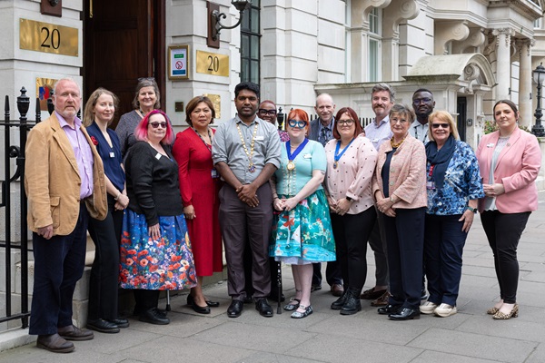 15 members of Council standing outside RCN HQ in London