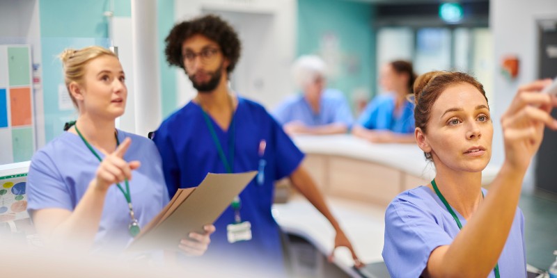 Nursing staff in a clinical setting