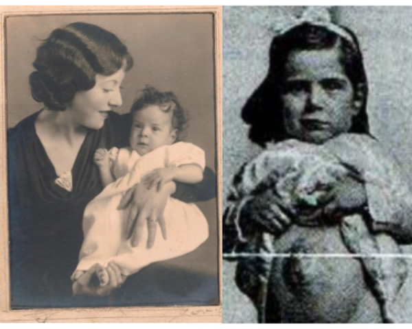 Valerie with her mother and at age 4