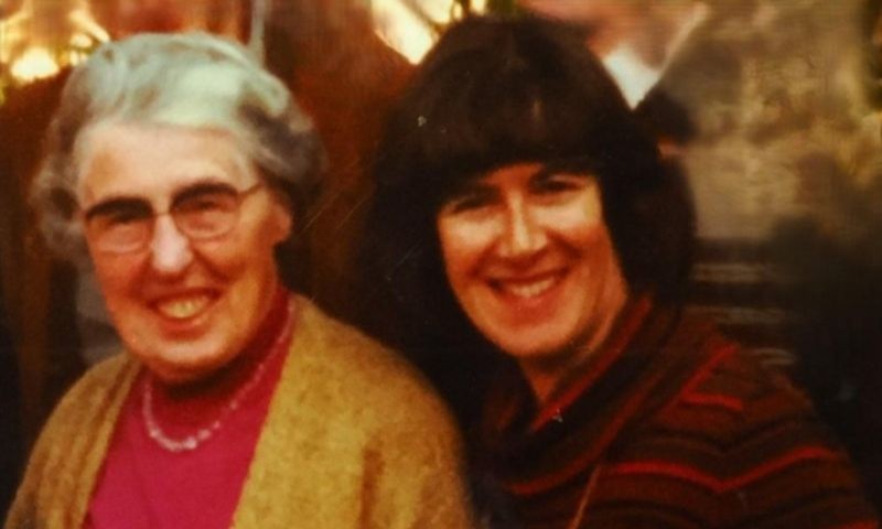 Nurse Edith Harries (left) with Valerie Travis (right)