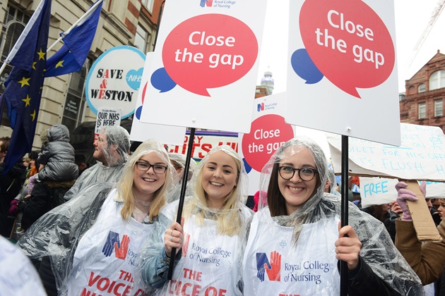 RCN members at NHS march