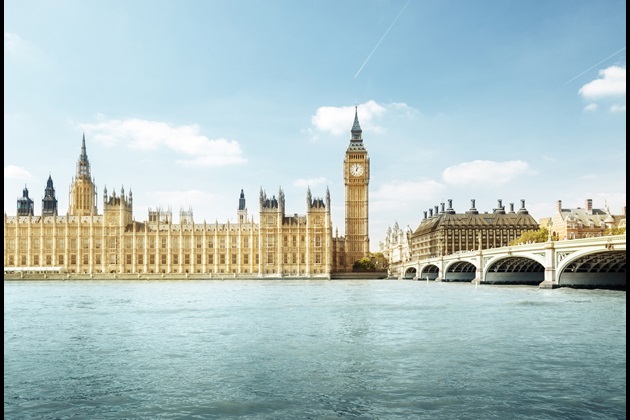 View of Westminster Palace and Bridge from across the river