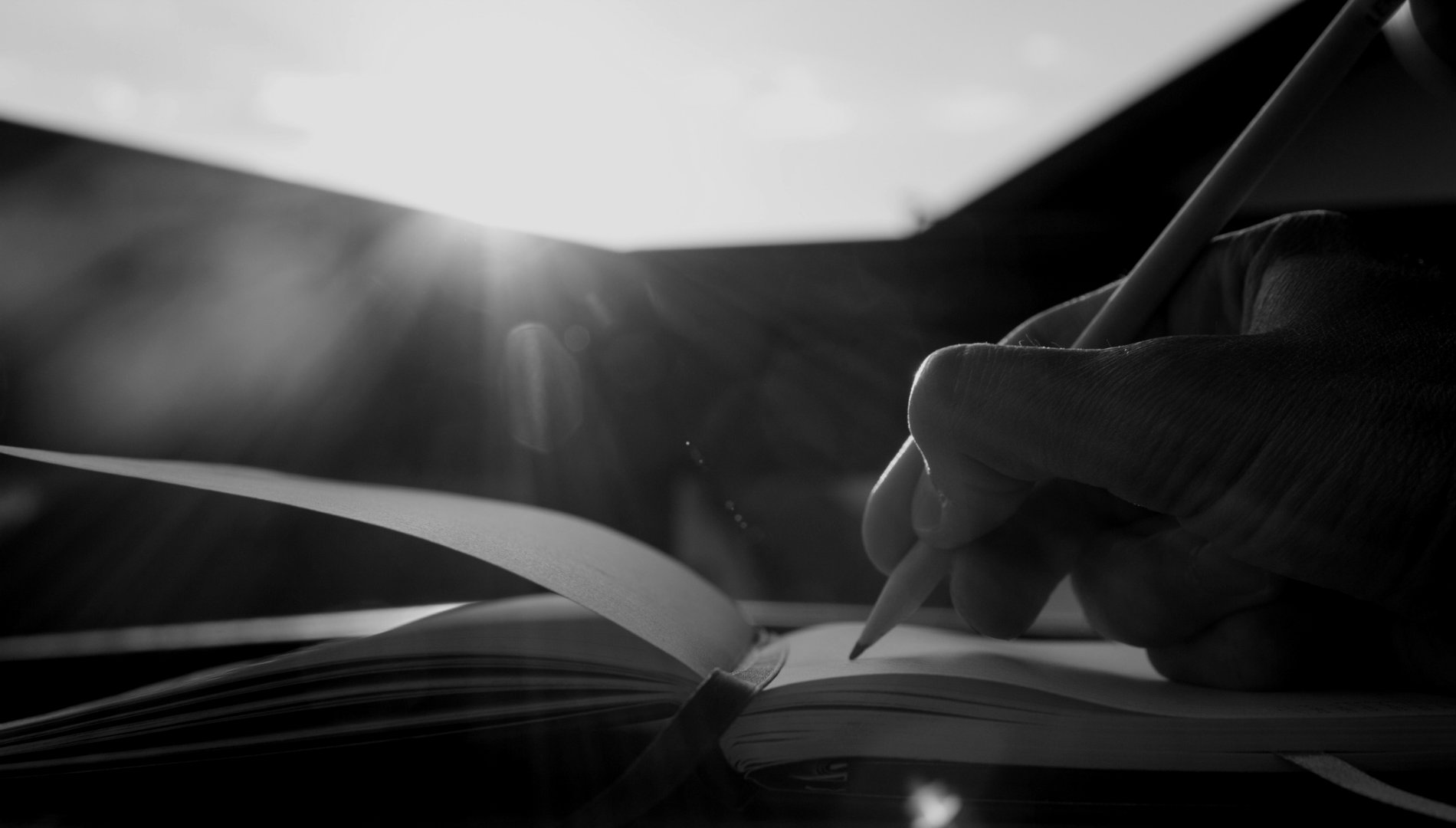 Person writing poetry