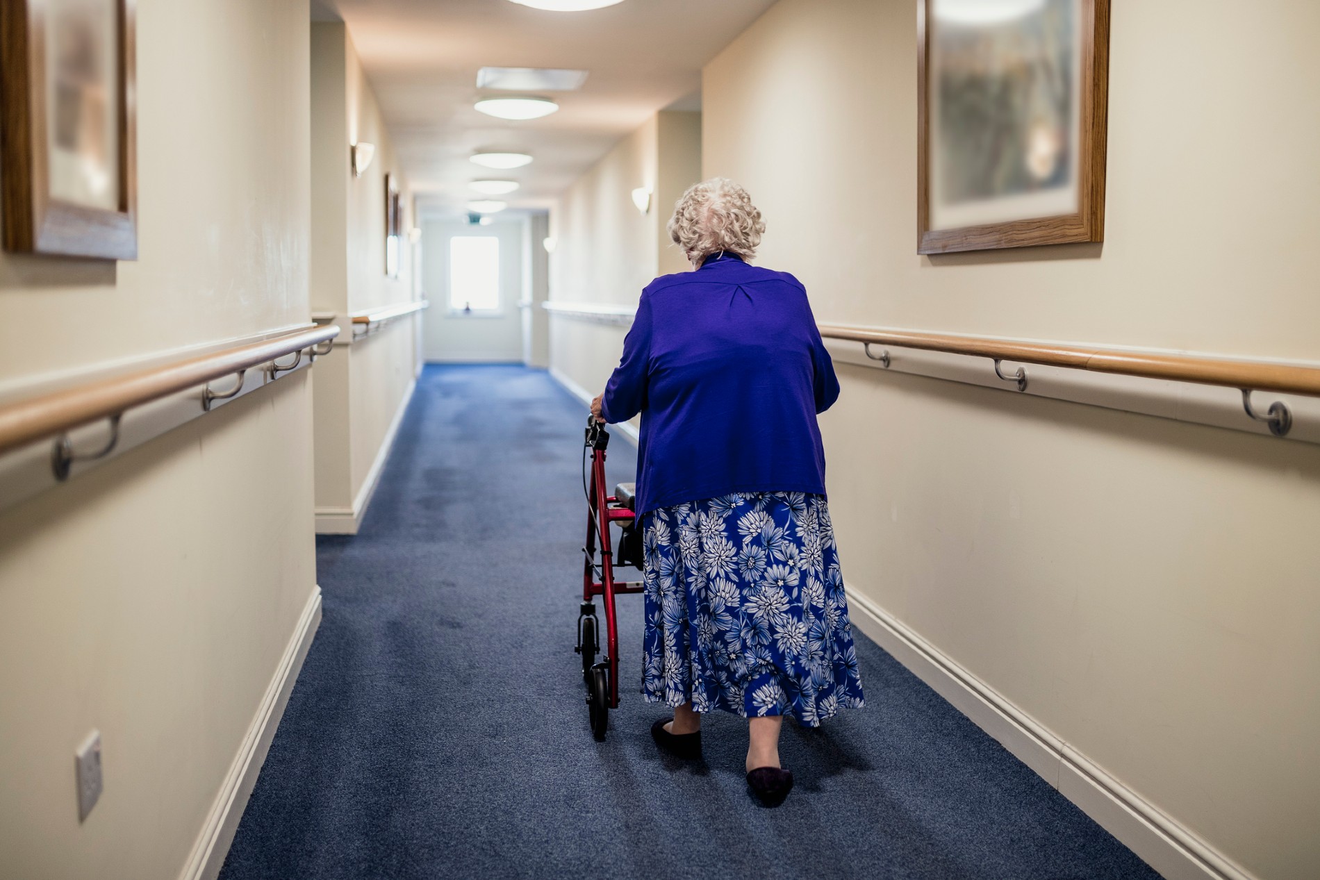 Elderly woman in care home