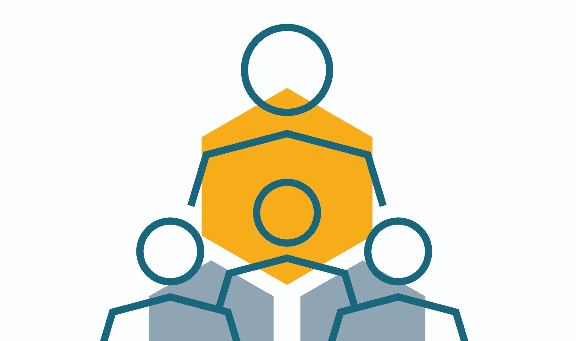 Graphic of leader at front of crowd