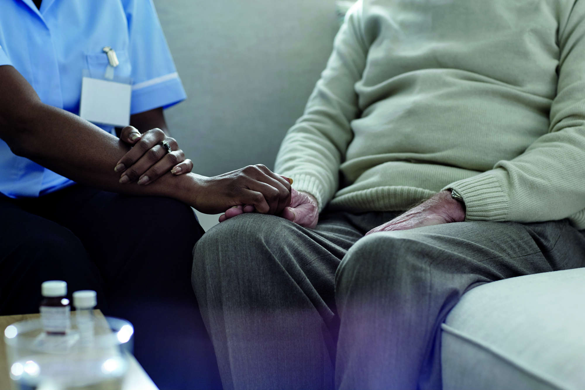 Nurse talking to patient about incontinence