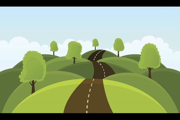 Bumpy road illustration