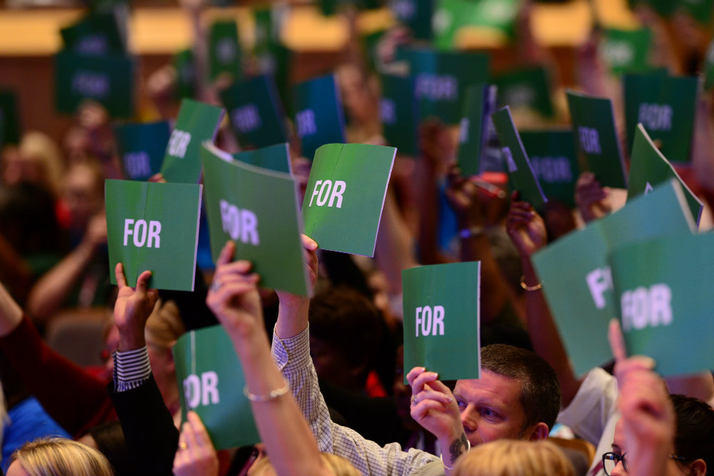 Image of card vote at Congress 2018 