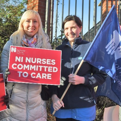 Northern Ireland nurses strike picket line