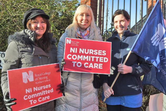 Nursing staff in Northern Ireland strikes
