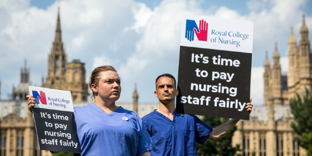 Nursing staff at fair pay for nursing event