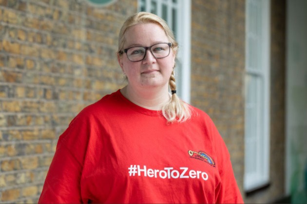 Rachel Hext at RCN London HQ ahead of Long COVID petition hand-in to Downing Street