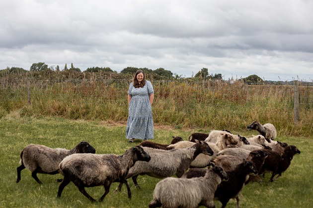 Liz Dobson and sheep