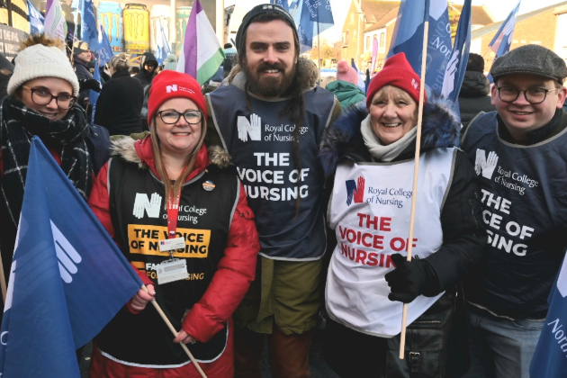 RCN members on picket line in Northern Ireland in January 2024