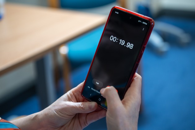 stopwatch on a mobile phone