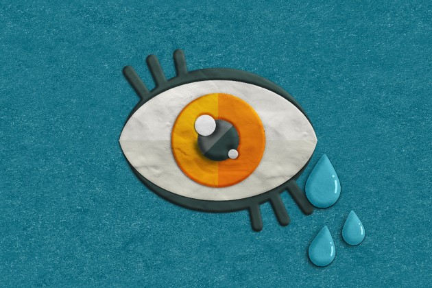 illustration of an eye with a tear