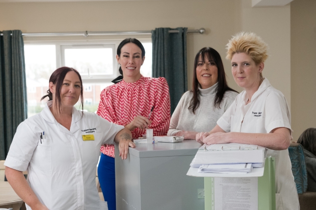 Natalie Metcalfe, Annabel Rhodes, Hayley Robertshaw and Sarah Morgan pictured at a St Martins Care home in north-east England