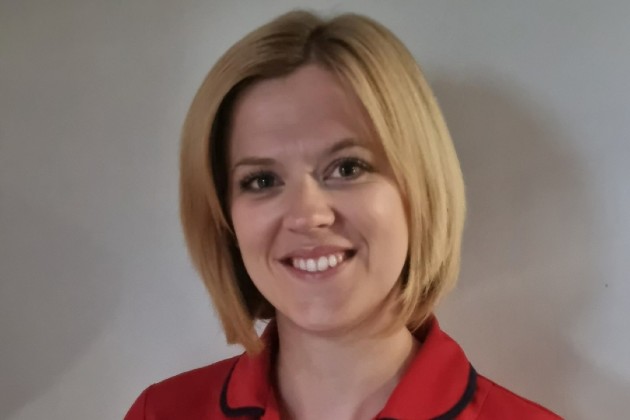 Nurse-prescriber Samantha in red uniform