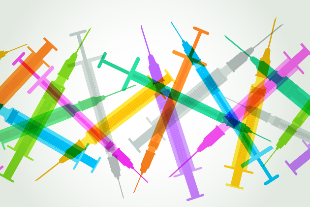 Silhouette of syringes