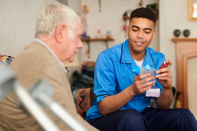 Asthma nurse with patient