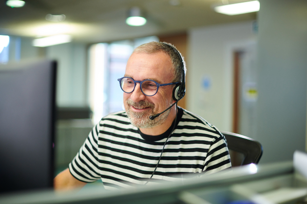 Man working in call centre