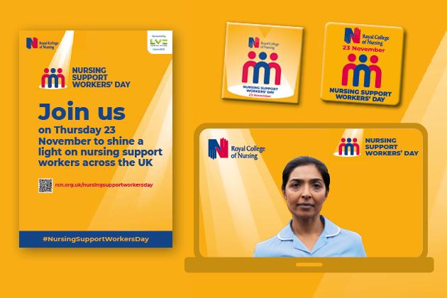RCN Nursing Support Workers Day logos and encouragement to participate